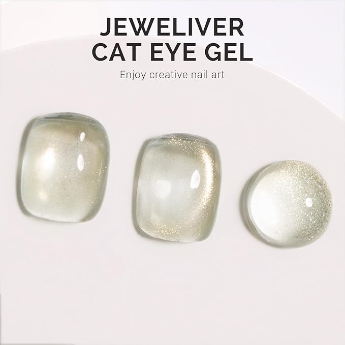 MelodySusie Jeweliver Cat Eye Gel Nail Polish, Bright Gold Glitter Holographic Magnetic Nail Polish with Magnet,0.5 Fl Oz, UV Nail Polish for Nail Art Manicure Salon DIY at Home G1060