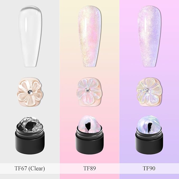 MEET ACROSS Gel Builder Kit: Self-Levelling, Long Lasting Extension Hard Gels for Strengthener, Broken Nails Repair Gel Kit with Nail Forms, Cuticle Pusher, Nail File and Brush Pen