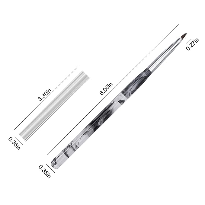 WOKOTO 1 Pcs Triangular Pyramid Nail Brush For Acrylic Nails, Black White Gradient Acrylic Brushes For Nails Art Triangle Brushes Painting Nails Polish Brushes Detail Liner Nail Painting Brushes