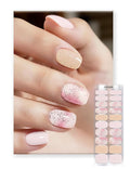 Semi Cured Gel Nail Strips | Built-In Gel Top Coat | UV Light Required | Salon Quality, Easy Application And Removal (Stardust Marble）