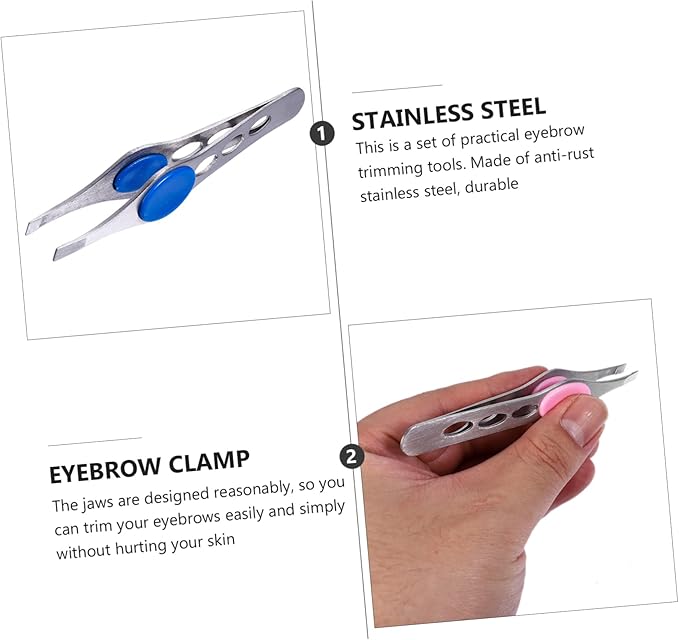 FRCOLOR 12pcs Eyebrow Clips Eyebrow Tweezers for Precise Hair Removal and Lightweight and Easy to Carry