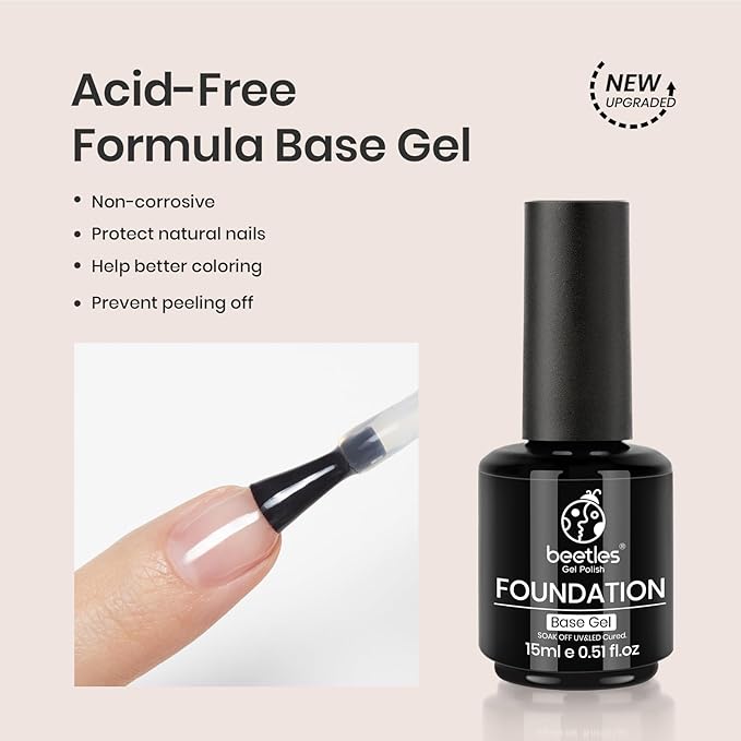 Beetles Poly Extension Gel for Nail with Top and Base Coat, 60g Clear Jelly Gel Builder Nail Gel Trendy Nail Art Design Nail Extension Gel Salon Nail Easy DIY at Home Nails Manicure Gifts for Women