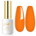 Imtiti Neon Gel Nail Polish, 0.5 Fl Oz Orange Soak Off LED UV Polish for Spring Summer DIY Nail Art Starter Manicure Salon Kit for Women Girls