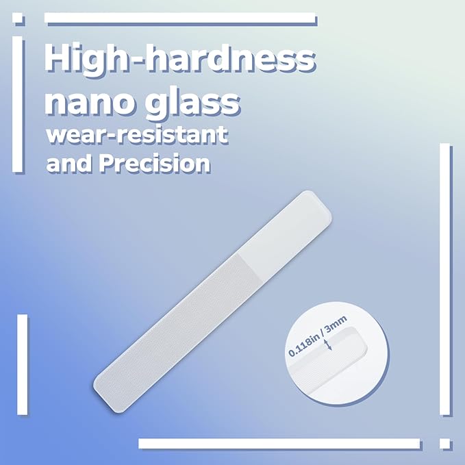 Guowall 2pcs Manicure Set Stainless Steel Nail Clipper and Nano-Glass Nail File Personal Beauty Care Tools with Metal Storage Box