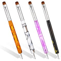4 PCS French Tip Brush, 2-Way French Manicure Brush for Nails, Multicolor Acrylic Nail Tip Brushes for Nail Art Design Professional Manicure