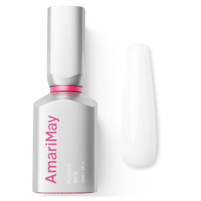 Color Rubber Base Builder Gel, 15ml, White, Sheer Nail Gel, 3-in-1 Soak Off Nail Strengthener UV/LED needed B02.
