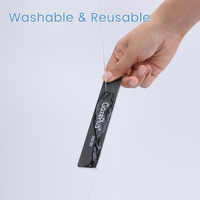 Nail Files, 24 PCS Fingernail Files 7" Long 100/180 Grit Emery Boards for Nails Professional Nail File Bulk Washable Suitable for Both Acrylic and Natural Nails Black