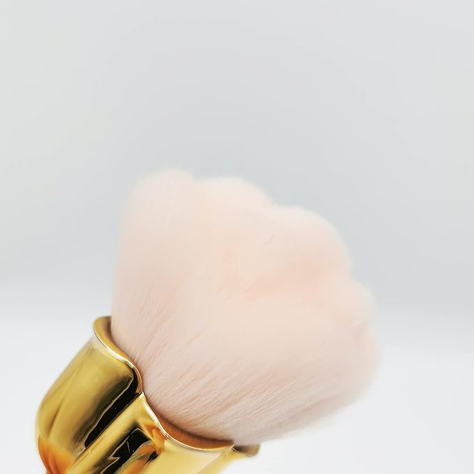 Nail Art Dust Powder Remover, Pink Rose Soft Brush Acrylic Nail Arts Manicure Dust Cleaner Brush for Nail Trimming Cleaning Makeup Brush Tools (Pink)