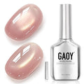 GAOY Pink Glassy Cat Eye Gel Nail Polish, 16ml Holographic Glitter Jelly Nail Polish with Magnet, Reflective Translucent UV Gel for Manicure Art DIY, 4134 Berry Blush