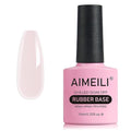 AIMEILI Hema Free Rubber Base Gel For Nails, Soak Off U V LED Clear Sheer Gel Nail Polish, 4 in 1 Nail Strengthen/Enhance/Base Coat/Color - (430) 10ml