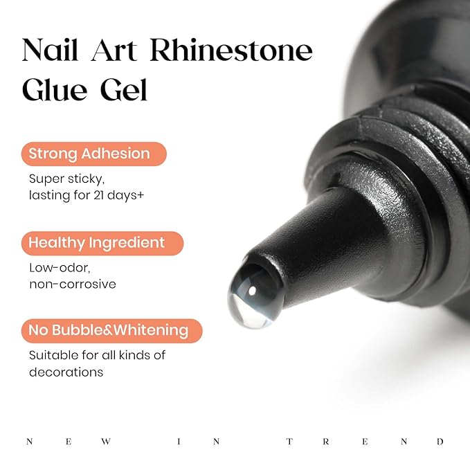 MIZHSE 3D Painting Gel and Rhinestone Glue for Nails, Clear 3D Nail Gel 3D Sculpting Gels U V LED Nail Charm Glue Salon Art Home DIY