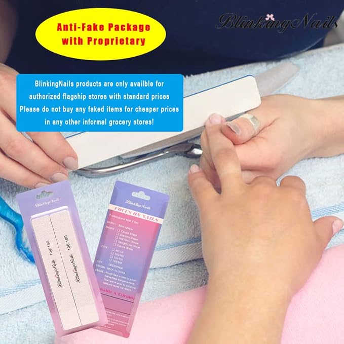 10Pcs Nail File 100/180 Grit Professional Nail Files and Buffers for Natural Nails, Double Sides Washable Block Disposable Nail Files for Nail Art DIY or Nail Manicure Salon