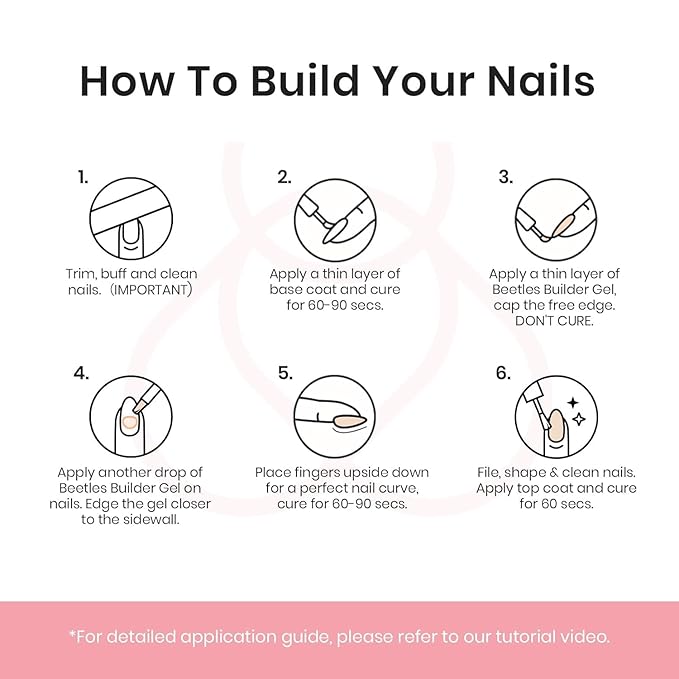 Beetles Builder Gel for Nails HEMA-Free, 15 ML 7 in 1 Pink Glitter Builder Nail Gel for Nail Apex & Nail Extension Builder Strengthening Nail Art Design for Beginner Women,UV & LED Lamp Needed