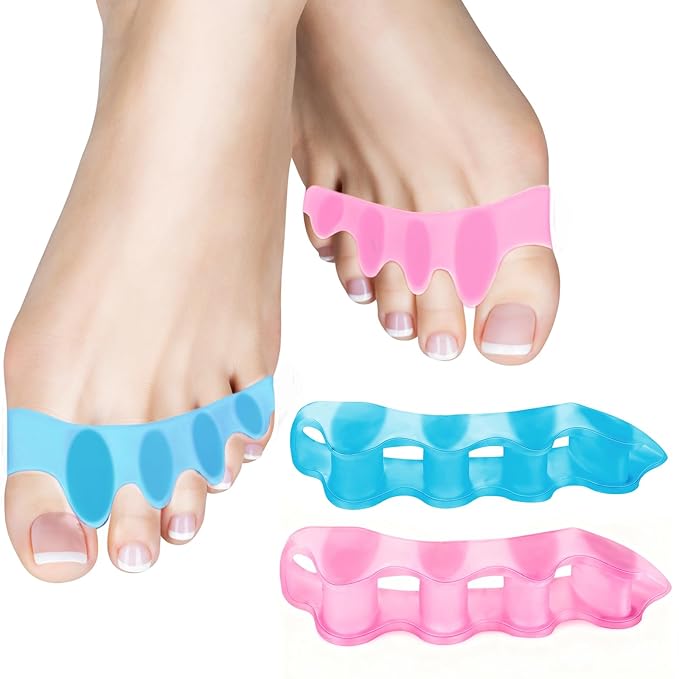 SUNFATT Toe Separators for Women,Toe Spacers for Women,Relieves OverlappingToes,Bunions Corrector and Hammer Toe Pain,Gel Toe Spreader Separates Toes and Relaxes Toes.