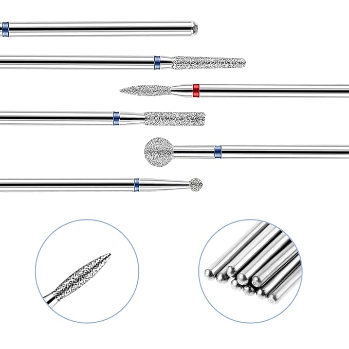 10pcs Nail Drill Bits Set for Manicure, Diamond Bits Drill Kit for Nails Professional Russian Cuticle Removal Bits Manicure Set Professional for Home Salon