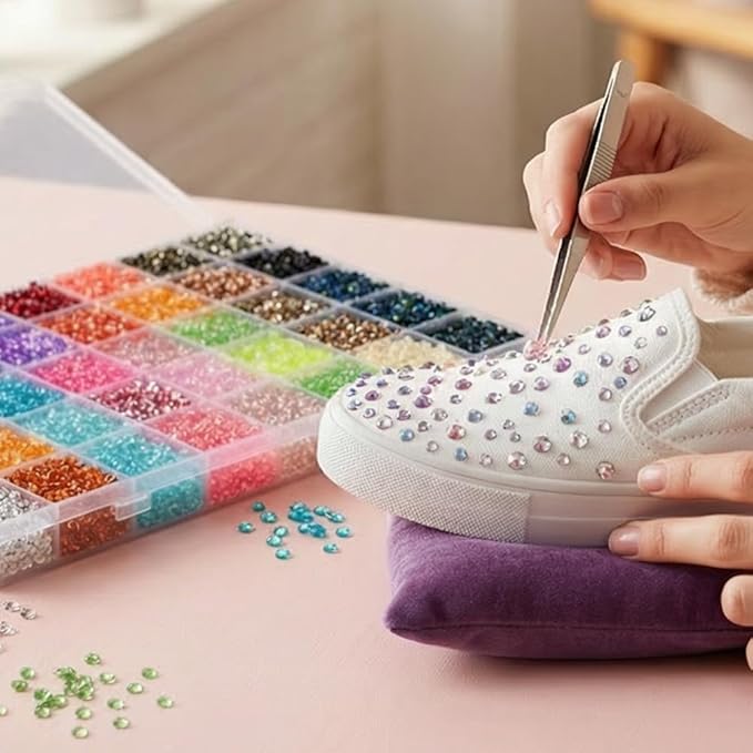 Colorful DIY Resin Rhinestone Kit for Bedazzling, Resin Jelly Rhinestones for Bedazzling, Multicolor 3mm Flatback Gems,Rhinestones Gems Bedazzling Bedazzed Kit for Nail Art (32000PCS)