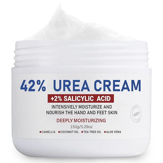 OUKEYA Urea Cream 42% plus Salicylic Acid 2% - Foot & Hand Cream to Moisturize, Soften & Smooth Dry, Cracked, Rough Skin on Heels, Knees & Elbows, 5.29 oz