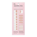 Dashing Diva Gloss Nail Strips - Check, Please - UV Free, Chip Resistant, Long Lasting Gel Stickers - Contains 32 Wraps, 1 Prep Pad, 1 File