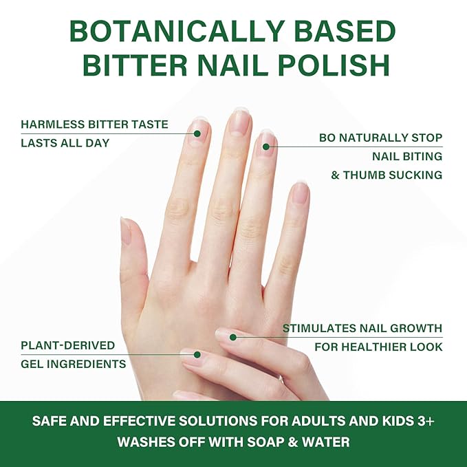 Nail Biting Treatment For Kids（Ultra Bitter）, Nail Biting Prevention, No bite Nail Polish, Thumb Sucking Deterrent For Ages3+, 0.5 fl oz (15ml)