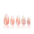 LOVFUL Press on Nails Dream Wedding | Handmade with Full Covered Crystals | Reusable Fake Nails | Almond Regular 1.0 in | H76-L