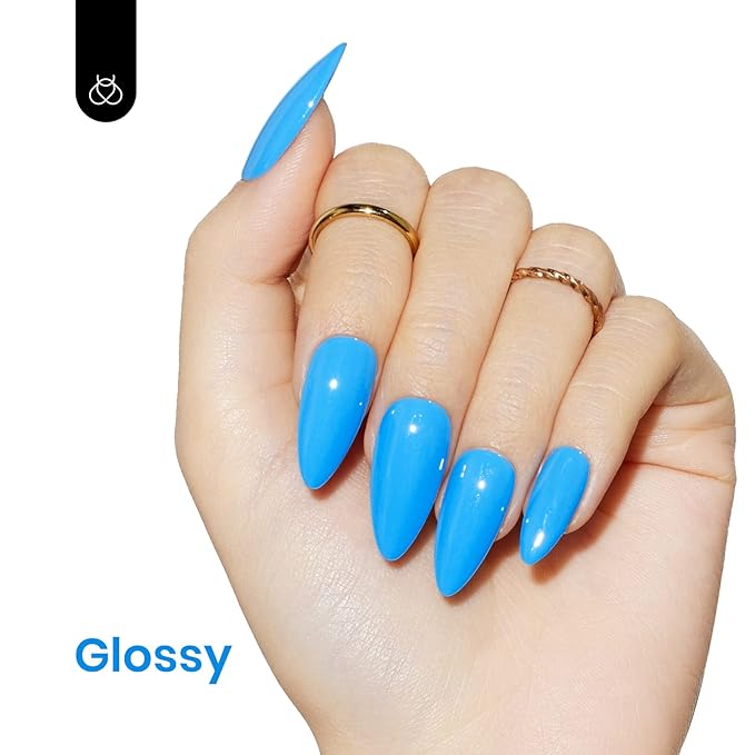 Beetles Blue Gel Polish, 15ML Bright Blue Gel Nail Polish, Soak Off Spring Nails Art Manicure Salon Home DIY Design Uv Nails Lamp Needed Gift for Women
