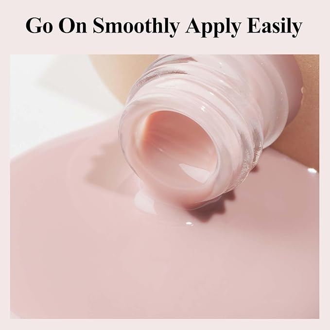Nude Nail Polish Quick Dry, Natural Sheer Color Nail Lacquer, Long Lasting & Fast Drying, Fingernail Concealer Polish, 12ML for French Manicure Valentine's Day Gift