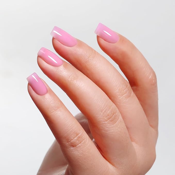 Jelly Gel Nail Polish, Light Pink Jelly Nail Polish Gel Translucent Spring Summer Sheer Nail Gel Polish Soak off UV LED for Nail Art DIY Manicure 0.5 Fl Oz
