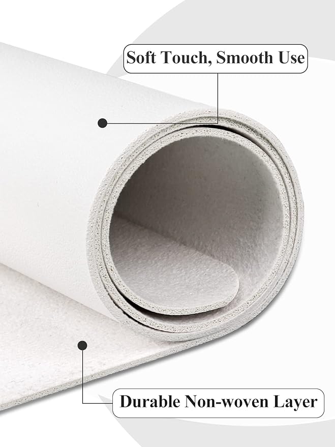 (MAT ONLY) White Nail Art Table Mat, Foldable Nail Art Hand Rest Pad for Nail Arm Rest Cushion, Soft Microfiber Leather Nail Mat, Manicure Pad Nail Table Pad Desk Mat for Nail Technician Salon Home