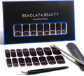 Nail Polish Strips, 32PCS Salon Quality Wraps, Long Lasting Gel Nail Stickers for Women Easy Apply& Remove (Twilight Sparkle Purple)
