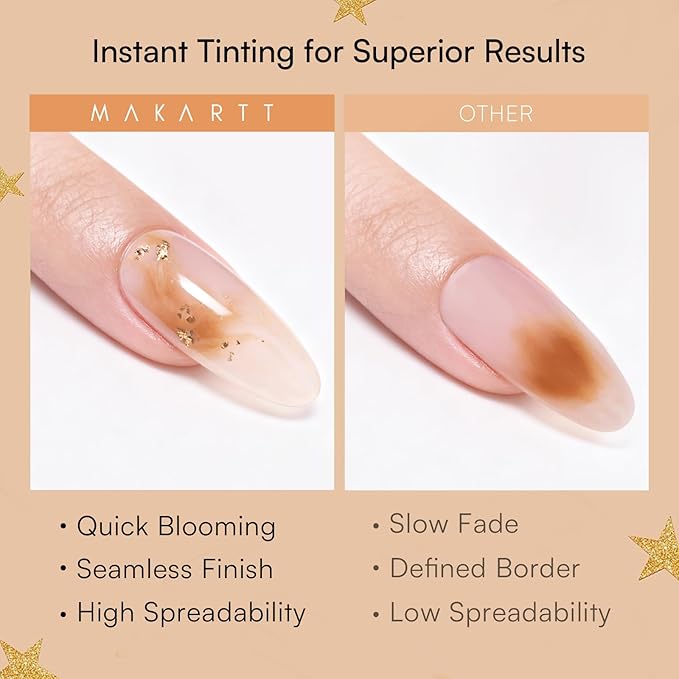 Makartt Blooming Gel: Clear UV LED Nail Art Polish for Spreading Effect Marble Soak Off Nail Polish Gel Painting Nail Designs for DIY Color Floral Watercolor Magic Manicure Gift for Women