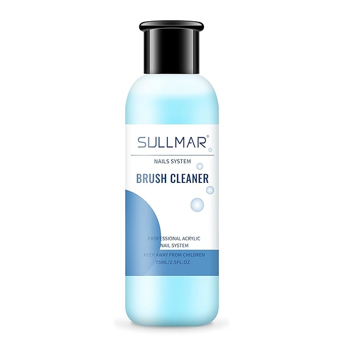 Nail Brush Cleaner for Acrylic Nails Nail Brush Cleaner for Acrylic Nail Brush Cleaner 2.5fl.oz Acrylic Painting Quickly Cleaning Nail Art Liner Salon at Home 75ml