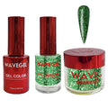 WAVEGEL Soak-Off Gel, Nail Lacquer & Acrylic/Dip Powder Matching Set - Queen Collection - #119 Greener And Sparklier On