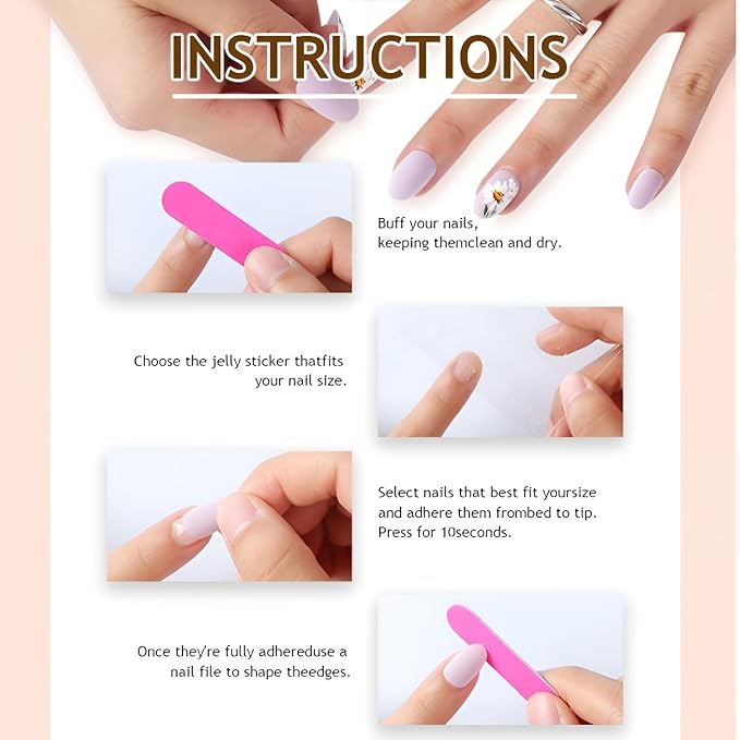 24Pcs Polka Dot French Tip Press on Nails Medium Almond Fake Nails Flower False Nails Nude Nails Press Ons Glossy Full Cover Stick on Nail Polka Dot Glue on Nail for Women Decoration Set 24Pcs