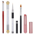 5 Pcs Silicone Nail Brushes, Ombre Nail Brush, Nails Design Brushes, for Gradient Nails Sponges, Gel Polish, Double-Head Sponge Pen, Gradient Sponge Brush for Manicure Tools