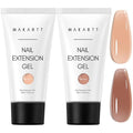 Makartt Hema-Free Poly Nail Gel Set: Nude & Dark Almond Gel Builder for Extension Neutral Colors Nail Strengthener 3D Diy Hard Gel for Nails Manicures Home Salon-2PCs 30ML