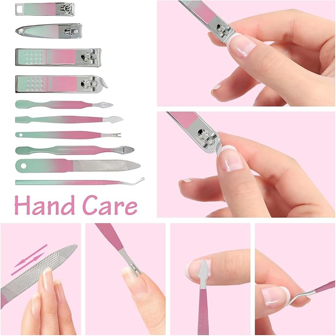 Nail Clippers Set 30 Pcs Professional Grooming Kits, Fingernail and Toenail Clipper Cutters, Ear Wax Removal Kit, Pedicure Tools, Manicure Tools with Luxurious Travel Case