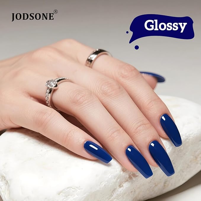 JODSONE 16.5ml Dark Blue Gel Nail Polish Bright Dark Blue Gel Polish Nail Manicure Salon DIY at Home High Gloss Soak Off U V