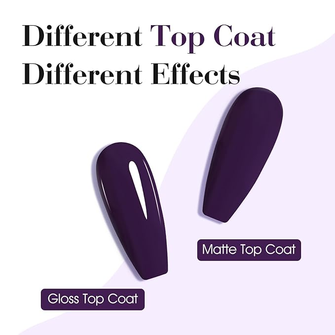 CANNI Dark Purple Gel Nail Polish, 1Pcs Purple Gel Polish Lavender Color High Gloss Soak Off U V Nail Manicure Salon DIY