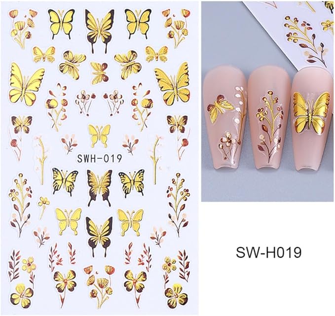 5 Sheets Valentine's Day Hearts Necklace Nail Stickers