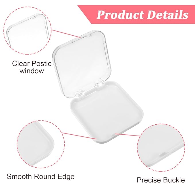 4PCS 2.95" Nail Art Display box Acrylic Press On Nail Storage Box Packaging Box with Adhesive Double Sided Tape for Nail Business Nail Art Nail Salon(White)
