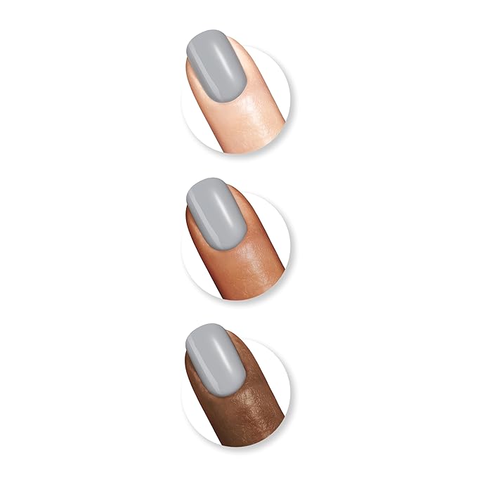 Sally Hansen Miracle Gel Salon Quality Nail Polish | Gel-Like Formula, Two-Step System, No UV Light Needed, Long Lasting | Opaque, Glossy | 799 Greyfitti | Blue Gray Nail Polish