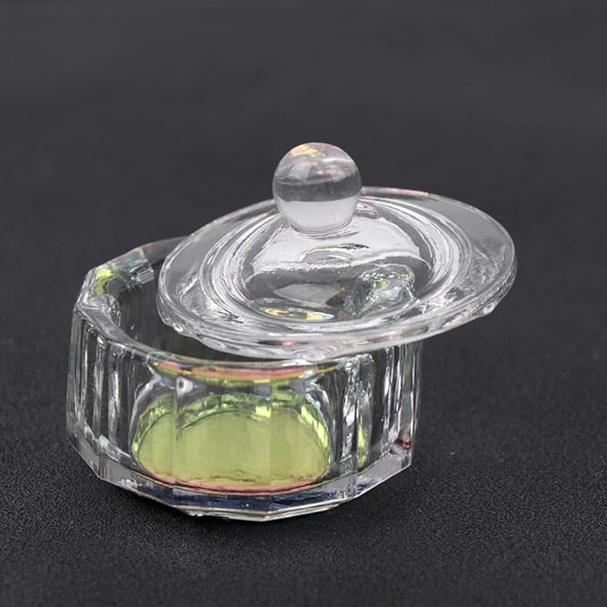 Beaupretty Sturdy Glass Nail Art Cup Manicure Liquid Holder for Dip Powder Polish