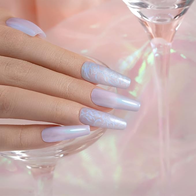RARJSM Pearl Gel Nail Polish, Glitter Drawing GelPolish Shimmer Mermaid Nail Gel Soak Off for Salon Home DIY Manicure Use