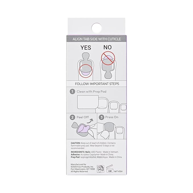 KISS imPRESS French Tip Press On Toenails, 'Blanc Chic', White, Short Squoval, Pedicure Nail Kit Includes 24 Press On Toenails, Prep Pad, Mini Nail File, & Pedicure Stick