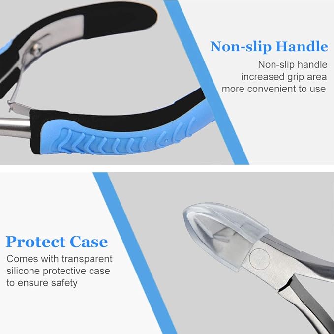 IVON Cuticle Trimmer, Professional Non-Slip Cuticle Cutter Stainless Steel Nipper Blue