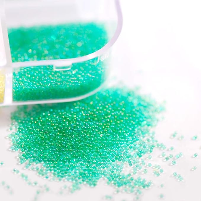 3D Nail Caviar Beads 12 Colors Glass Mini Ball Micro Caviar For Woman Decorations Transparency AB (AB beads)