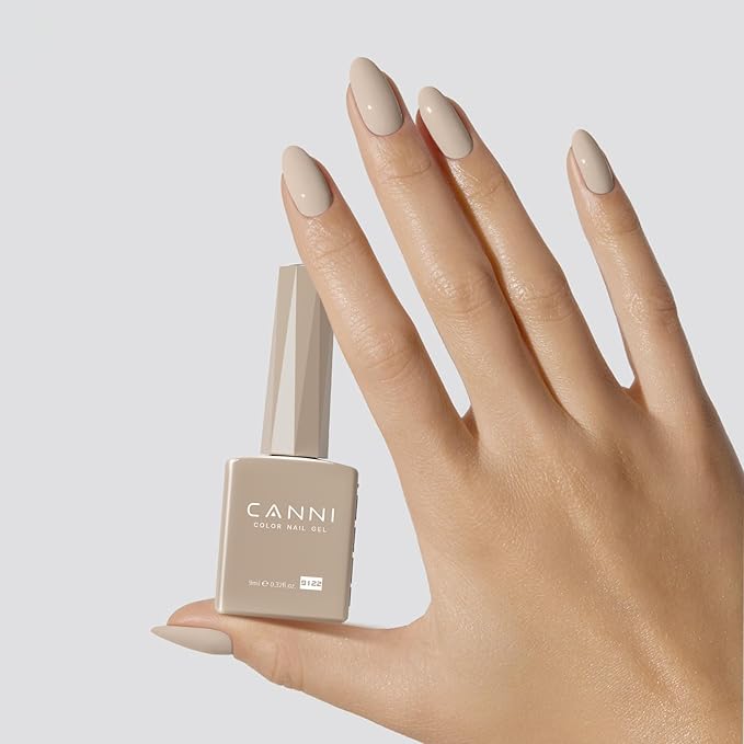 CANNI Nude Gel Nail Polish, 1Pcs Nude Gel Polish Light Brown Color Nail Polish High Gloss Soak Off U V Nail Manicure Salon DIY