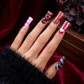 10 Pieces Candy Pop Mix Long Duck Press On Nails, Multi-Color Y2K Design, Reusable Fake Nails with Mixed Patterns, Reusable Fake Nails, Acrylic Nails (S)