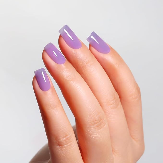Jelly Gel Nail Polish, Light Purple Jelly Nail Polish Gel Translucent Spring Summer Sheer Nail Gel Polish Soak off UV LED for Nail Art DIY Manicure 0.5 Fl Oz