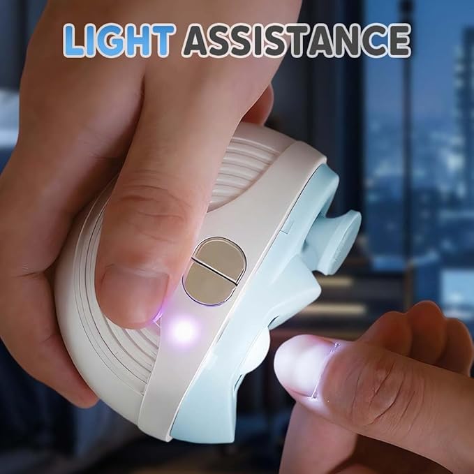 Electric Nail Clippers for Adults Seniors Kids, 3 Speeds Smart Automatic Nails Trimmer with Polisher, Light, Clipping Collector, Nails Grinder for Fingernails Toenails, Toe Nail Drill for Man Women